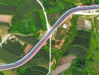 High angle view of road