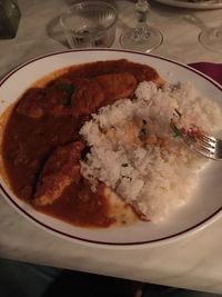 Close-up of served food in plate