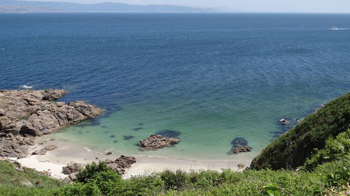 High angle view of sea against sky