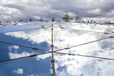 Low angle view of power lines against sky