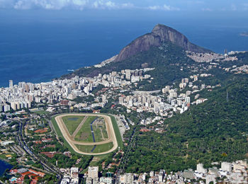 High angle view of city