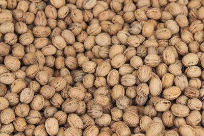 Full frame shot of walnuts at market for sale