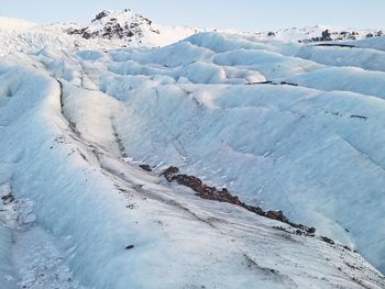 Scenic view of snow covered landscape