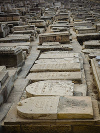 High angle view of old ruins
