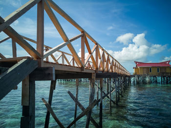 Pier over sea against sky