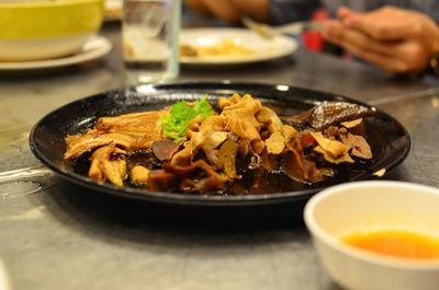 Close-up of food in bowl on table