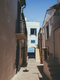 Narrow alley amidst buildings against sky