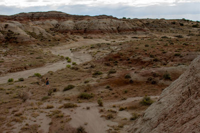 Scenic view of arid landscape against sky