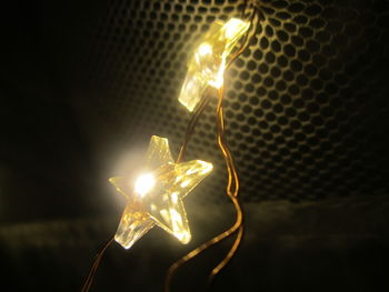 Close-up of illuminated light chain