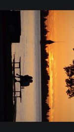 Scenic view of sea at sunset