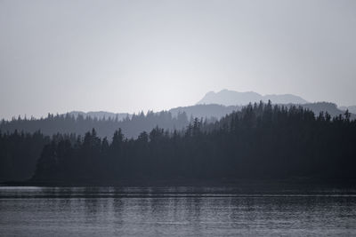 Scenic view of lake against clear sky