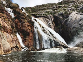 Scenic view of waterfall