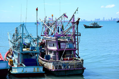 Boats in sea