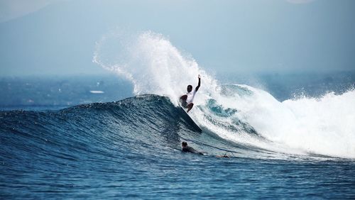 Man surfing in sea