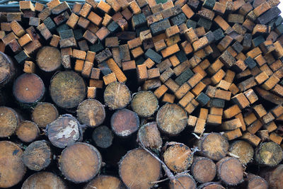 Full frame shot of firewood