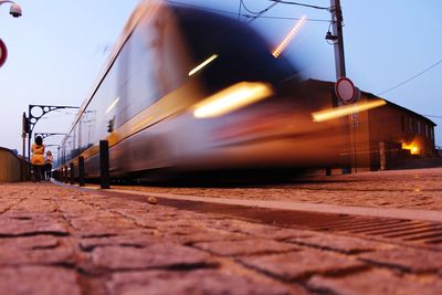 Railroad track at night