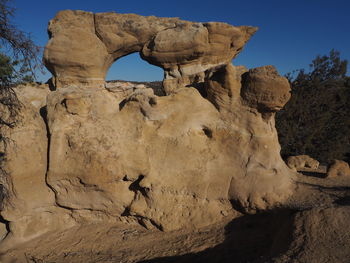 Low angle view of rock formation