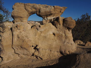 Low angle view of rock formation