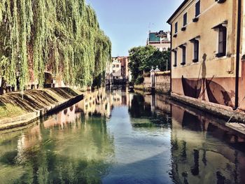 Reflection of buildings in canal