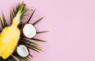 High angle view of banana on table