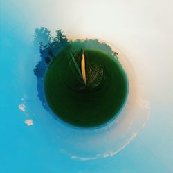 Close-up of blue water against sky