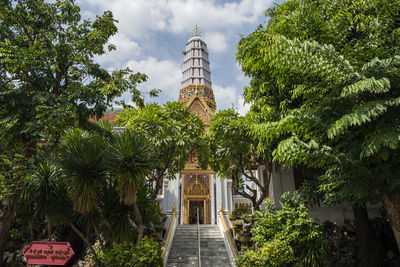 Low angle view of temple against sky