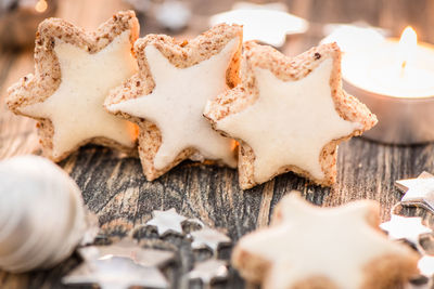 Close-up of christmas cookies