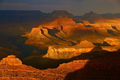 Aerial view of rock formations