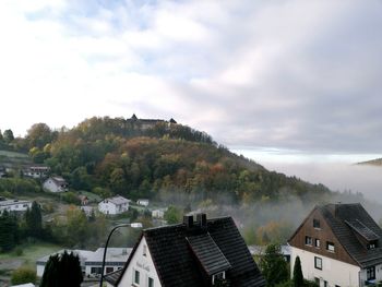 High angle view of townscape against sky