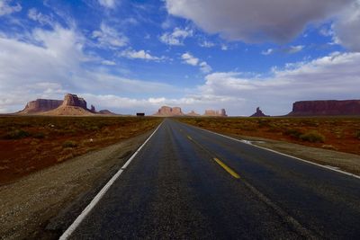 Empty road along countryside landscape