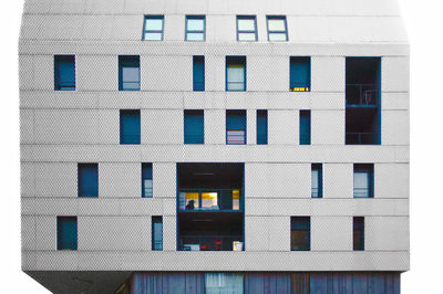 Low angle view of building with windows