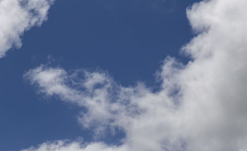 Low angle view of clouds in blue sky