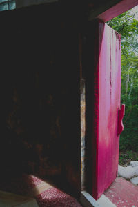 Red door of old building