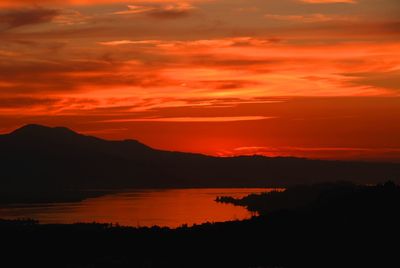 Sunset over lake zürich