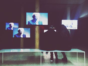 Close-up of woman in mirror