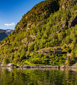 Scenic view of lake against mountain