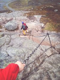 Person standing on rock