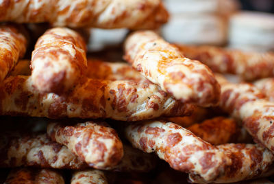 Close-up of meat on barbecue grill