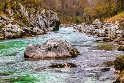 View of rocks in water