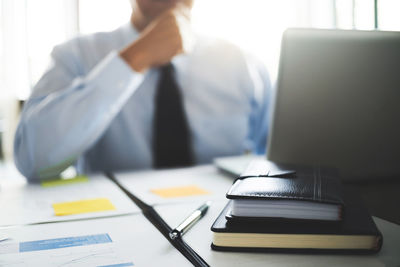 Man working on table