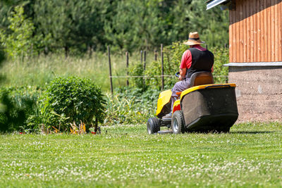 Man working in yard