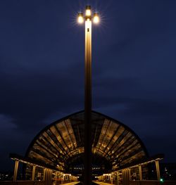 Low angle view of illuminated ferris wheel against sky at night