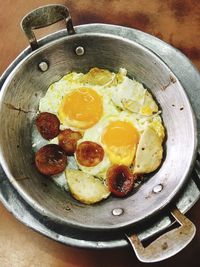 Directly above shot of breakfast on table