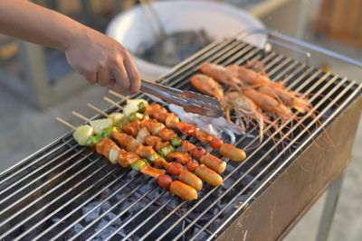 Meat on barbecue grill