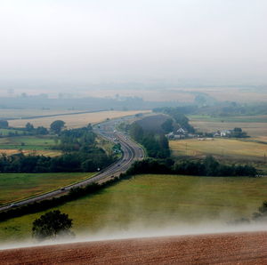 Aerial view of rural landscape