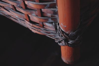 Close-up of wicker basket at home