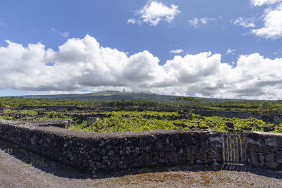 Scenic view of land against sky