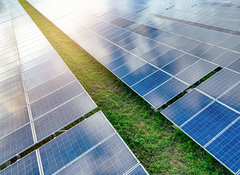 Low angle view of solar panels