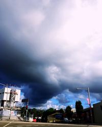 Storm clouds over city