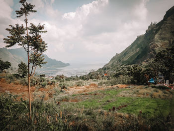 Lake toba with beautiful mountain reflections. haranggaol, simalungun